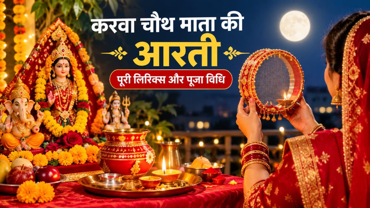 करवा चौथ माता की आरती हिंदी में: पूजा और चंद्रमा अर्घ्य का सही तरीका